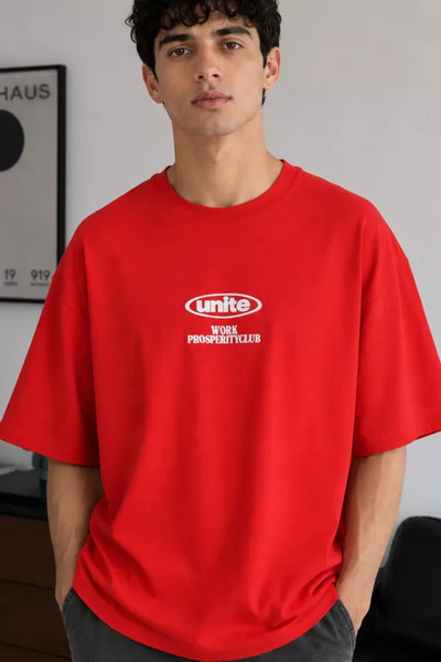 TOZLU Men's Crew Neck Front Printed T-Shirt