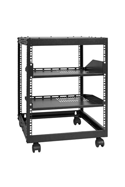 VEVOR Rack metalic de podea 12U, 585 x 510 x 626 mm, Adancime reglabila 23-40...