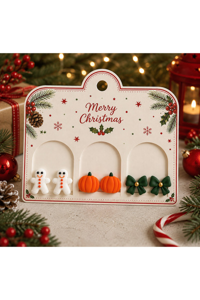 Miyamila Women's New Year Earring Set 3 Pairs Christmas Themed – Cute New Yea...