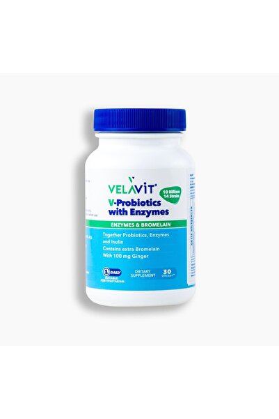 Velavit V-Probiotics with Enzymes - Enzimli Probiyotik - 30 Kapsül