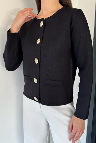 TOZLU Gülseli Women's Button Detailed Knitwear Jacket