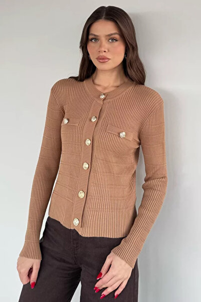 TOZLU Women's Buttoned Knitwear Cardigan (Available in Sizes S-M-L)