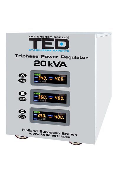 TED Stabilizator trifazat de tensiune 20000VA / 16000W, Servomotor cu compens...