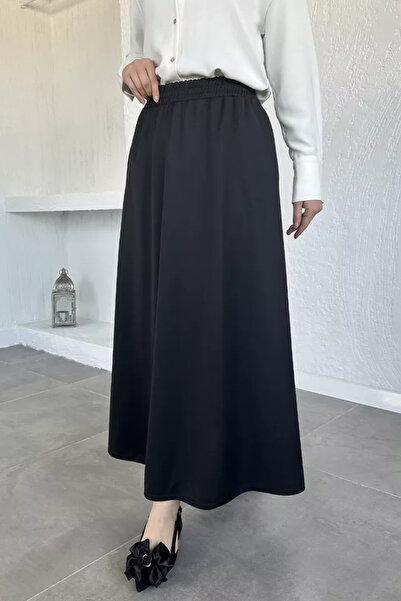 TOZLU Women's Elastic Waist Hijab Skirt
