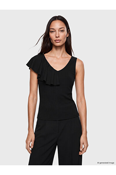 LC Waikiki Nevavm V-Neck Ruffle Blouse with a Difference