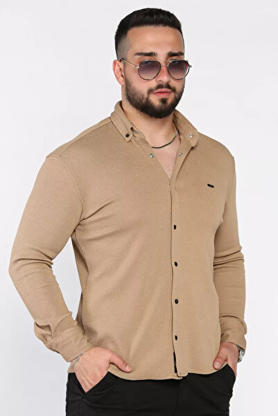 TOZLU Cămașă cu mânecă lungă pentru bărbați material elastic