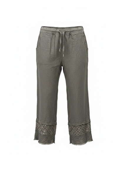PHUTİ COLLECTION Italian Linen Pants with Festo Detail