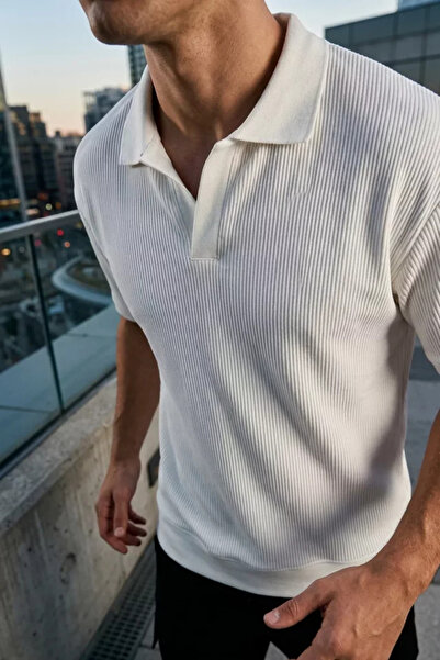 TOZLU Tricou pentru bărbați cu guler polo și model cu dungi