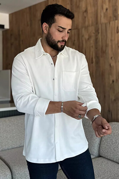 TOZLU Men's Pique Shirt with Snap Pockets