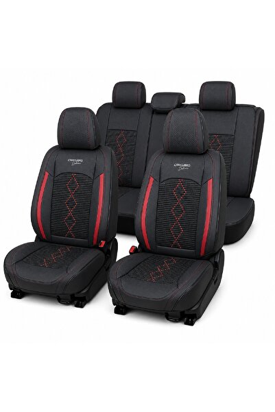 CarGuard Huse auto premium 5 locuri Deluxe piele ecologică perforată și texti...