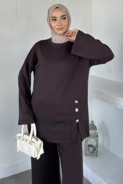 TOZLU Elastic Waist Trousers Tunic Hijab Double Set