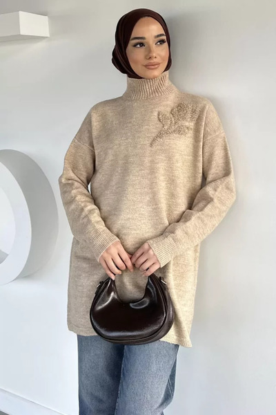 TOZLU Gülseli High-Necked Hijab Knitwear Tunic