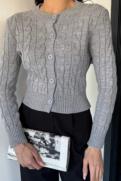 TOZLU Knitted Patterned Women's Knitwear Cardigan (Available in S, M, L)