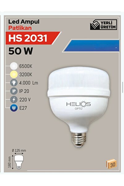 Helios Hs2031 50W Led Torch Ampul 3200K GÜNIŞIĞI RENK