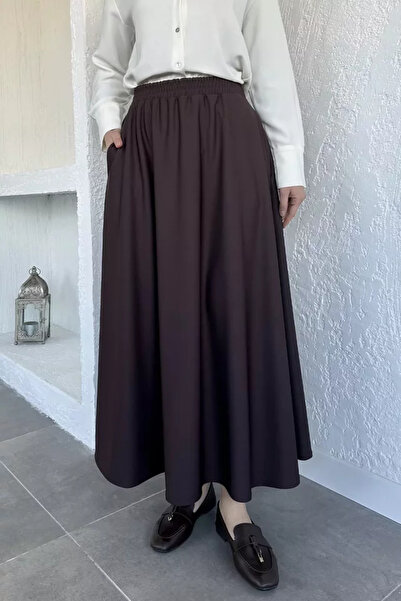 TOZLU Women's Elastic Waist Hijab Skirt