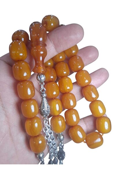 Cekke Tesbih Sıkma Kehribar Efe Zaza Set 13*15 mm Burnt Antique Amber Suitabl...