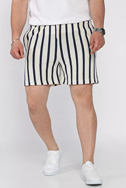 TOZLU Waist-Tied Striped Patterned Men's Shorts