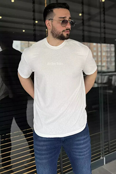 TOZLU Ανδρικό T-shirt με λαιμόκοψη ποδηλάτου και σχέδιο με αυτοσχεδιασμένα μο...