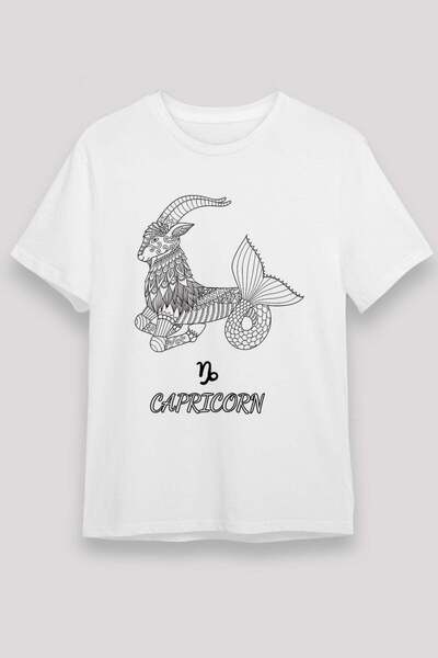 Darkhane Capricorn Zodiac Sign Mandala Printed T-Shirt