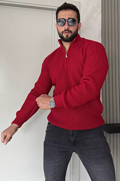 TOZLU Men's Half-Zip Knit Sweater