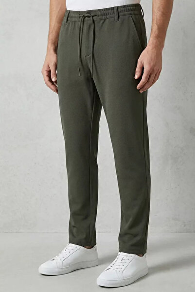 TOZLU Men's Self-Patterned Trousers with Waist Tie
