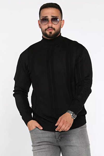 TOZLU Patterned Half Turtleneck Men's Knitwear Sweater