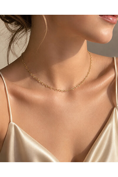 Mega Bazaar Yellow Heart Women's Chain Necklace