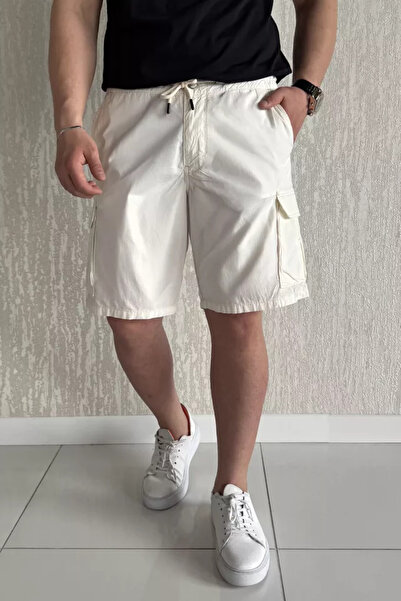 TOZLU Men's Shorts with Cargo Pockets and Waist Tie