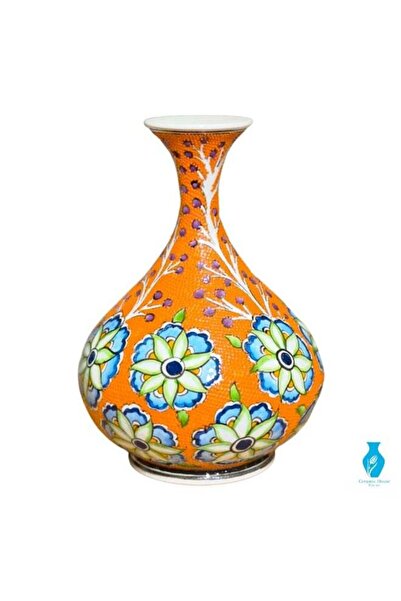 Generic Brand Handmade Turkish Ceramic Vase, Decorative Art Piece, 20 cm