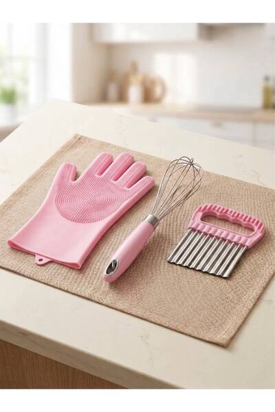 Generic Brand 3-Piece Kitchen Equipment Set Colorful (-Whisk, Dishwashing Glo...
