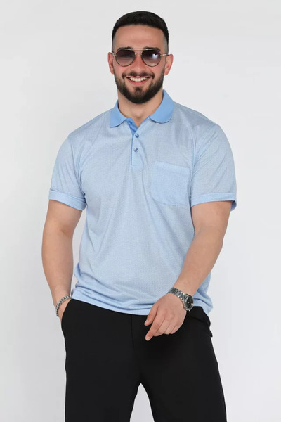 TOZLU Tricou pentru bărbați cu guler polo, un singur buzunar și model propriu