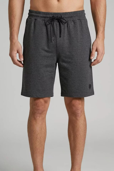 TOZLU Men's Emblem Detailed Elastic Waist Shorts