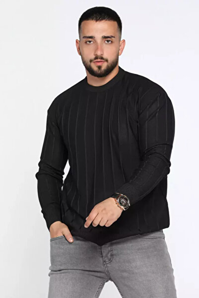 TOZLU Pulover tricotat pentru bărbați cu guler rotund