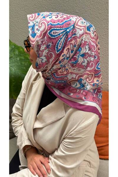 Firuze scarf وشاح قطني ناعم بنمط فيرا وردي