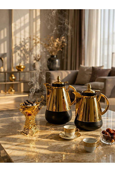 Generic Brand Trams Tea and Coffee Set 1+1 Liter Plastic Inside Glass with St...