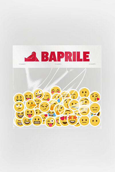 Baprile Emojiler Mix Duygu Yüz İfadeleri 96 Adet Karışık Sticker Paketi Suya ...