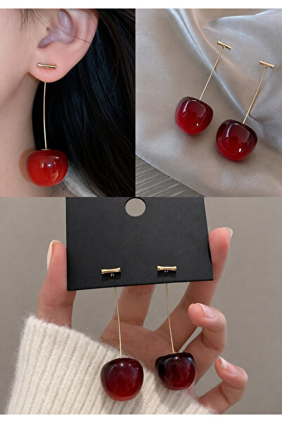 Mega Bazaar Chic Earrings with Cherry Figures