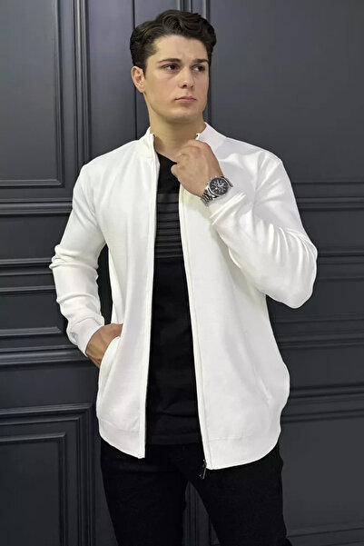 TOZLU Cardigan pentru bărbați cu fermoar