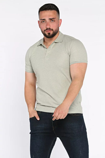 TOZLU Men's Polo Collar Half Button T-Shirt