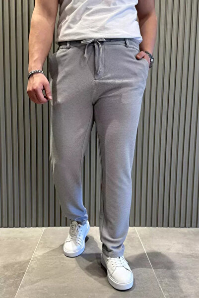 TOZLU Men's Elastic Waist Lace-Up Pants Jogger Pants