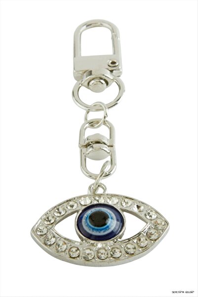 ZERO LAND Spt-Gld Evil Eye Stone Keychain (183315) Silver Color