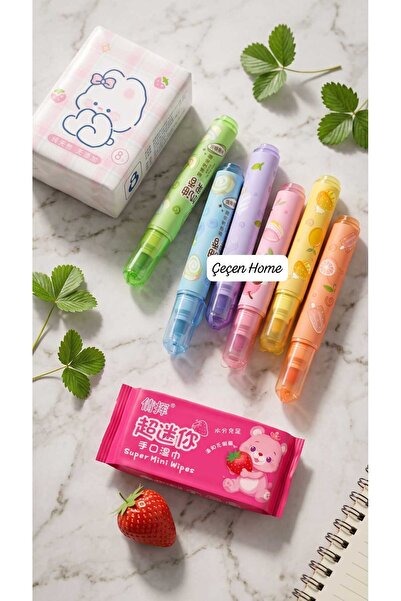 ÇEÇEN HOME Scented 6-Piece Pastel Highlighter Set, Cute Rabbit Pattern Dry Wi...