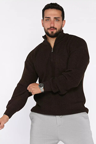 TOZLU Men's Half-Zip Knit Sweater