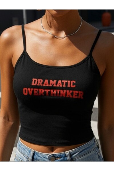 l'eivor Dramatic Overthinker Printed Crop Bustier with String Straps