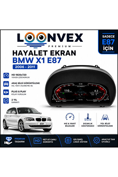 LOONVEX Premium BMW 1 Serisi E87 2006-2011 Dijital Gösterge – Hayalet Ekran