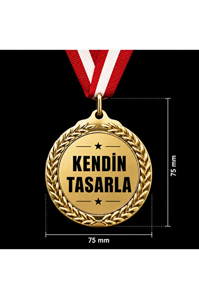 Genel Markalar KİŞİYE ÖZEL BASKILI BÜYÜK MADALYA GOLD