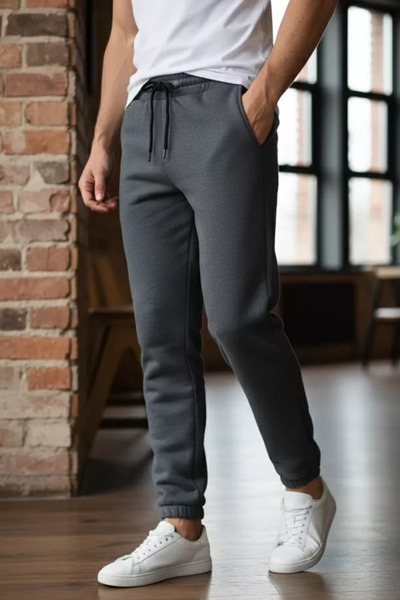 TOZLU Three-Threaded, Elasticated Waist and Cuffs, Men's Sweatpants