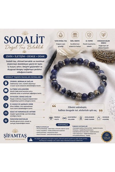 ŞİFAMTAŞ Sodalite Natural Stone Bracelet