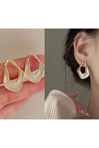 Mega Bazaar Enamel Coated Asymmetric Earrings