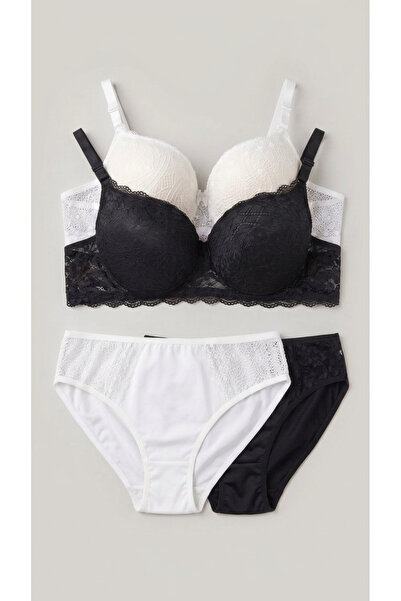 NurPeri İç Giyim Set de sutien elegant și confortabil, cu dantelă și burete.